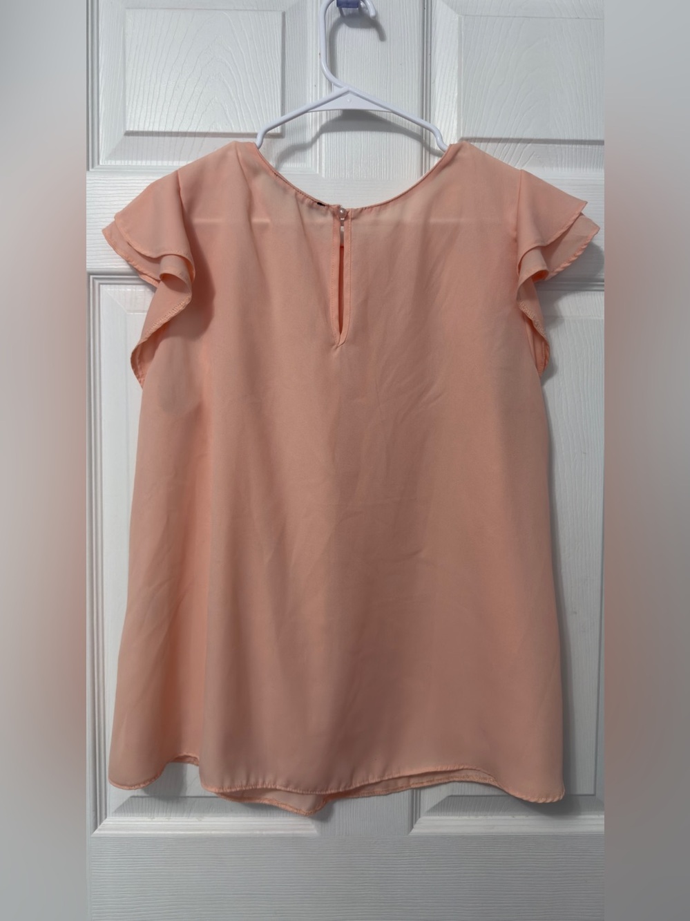 Lightweight Peach Ruffle Sleeve Blouse - Picture 8 of 8